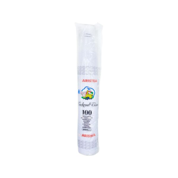 Gota plastike te bardha Aristea 100cope