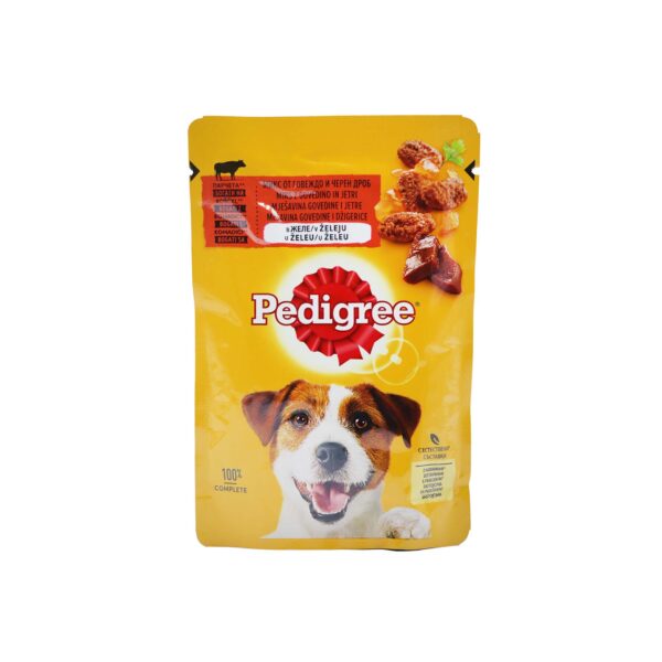 Ushqim qeni mish dhe peri Pedigree 100gr