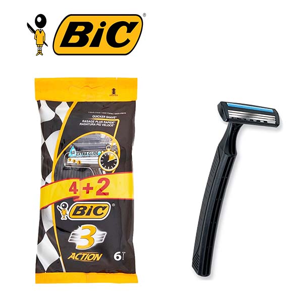 Brisqe per meshkuj action Bic 4+2 cope