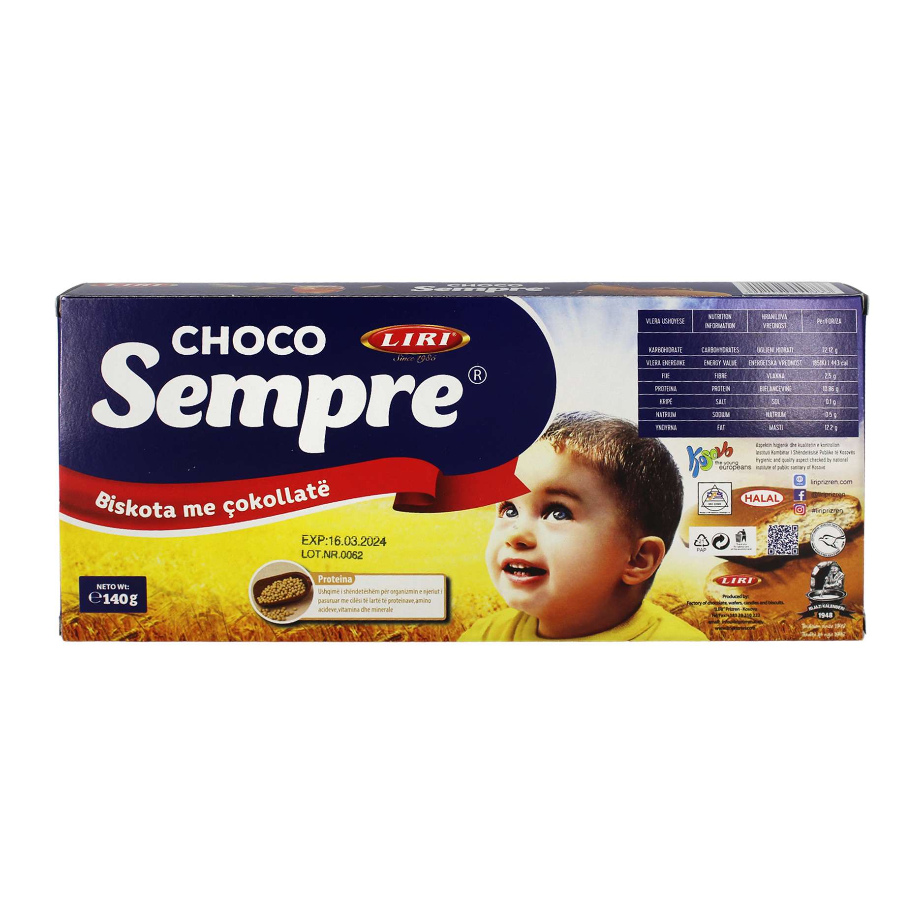 Biskota te thata me cokollateSempre140gr