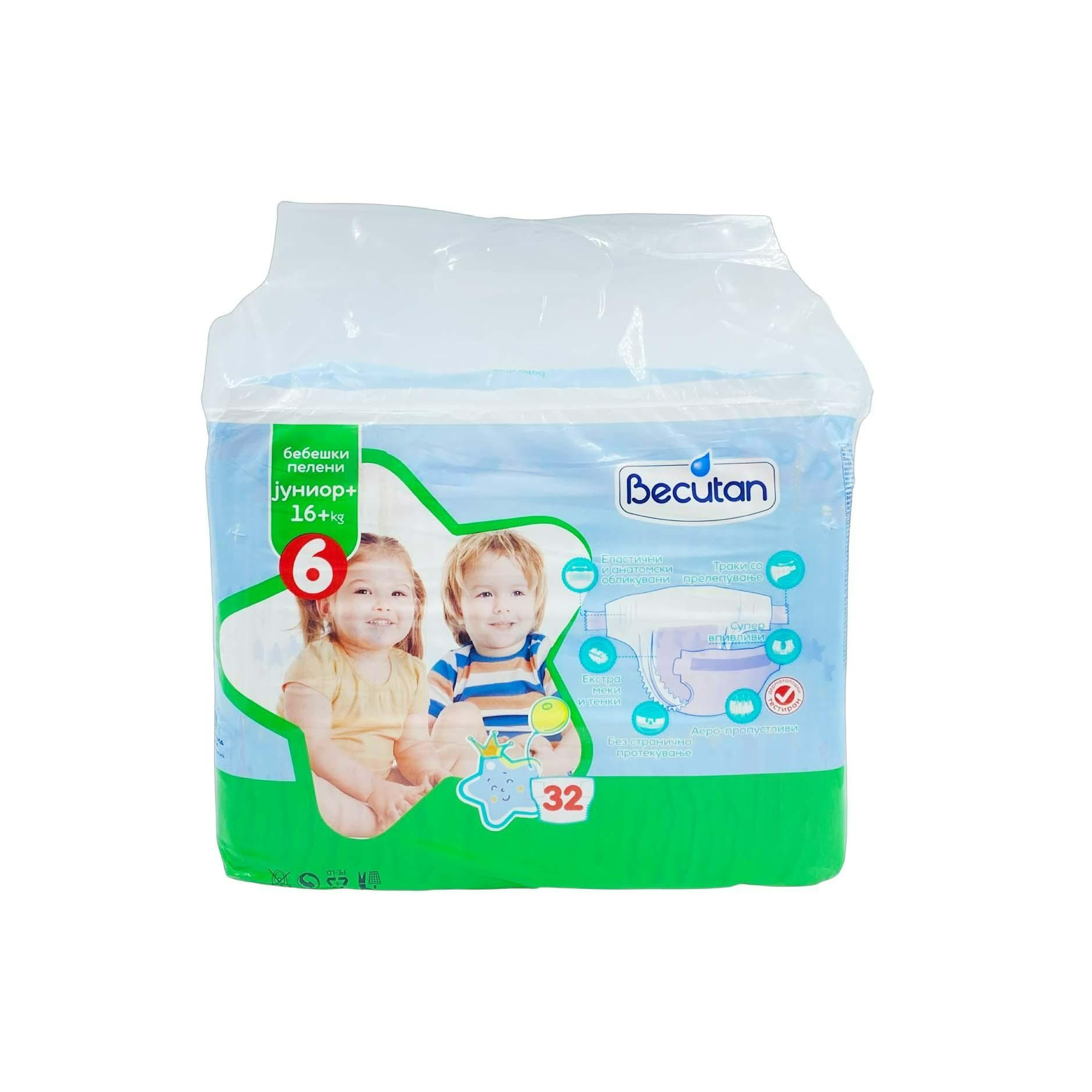Pelena per femije junior Becutan 6+32pcs
