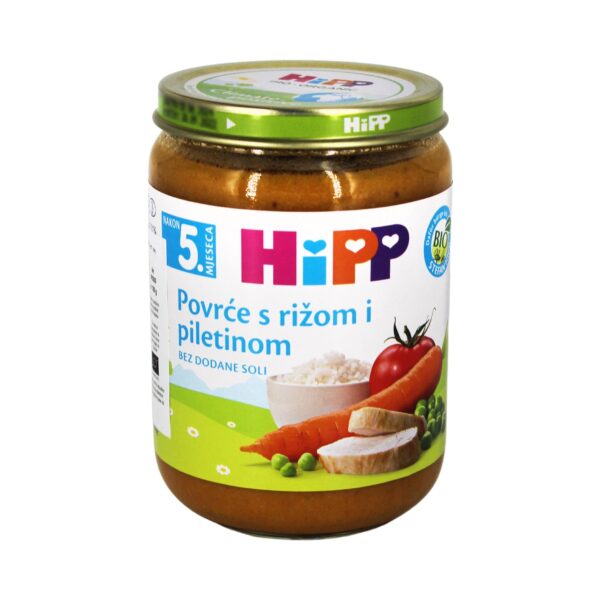 Ushqim femijev mish pule&oriz Hipp 190gr