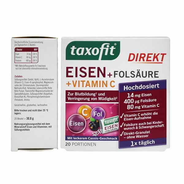 Vitamin eisen + folsaure Taxofit 20tab