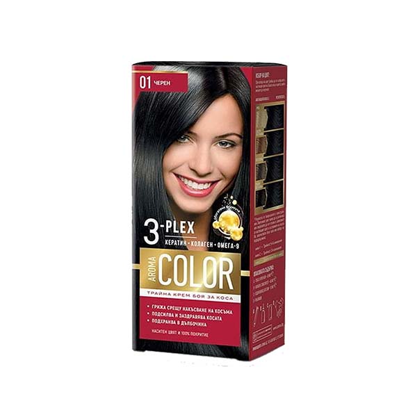 Ngjyre flokesh e zeze Aroma color 01