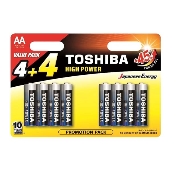 Bateri aa lr6 bp8 4+4 toshiba