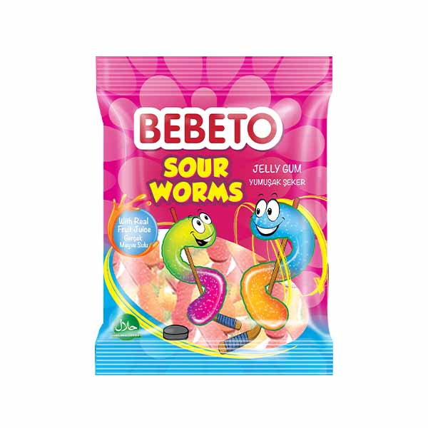 Bombona te bute sour worms Bebeto 100gr